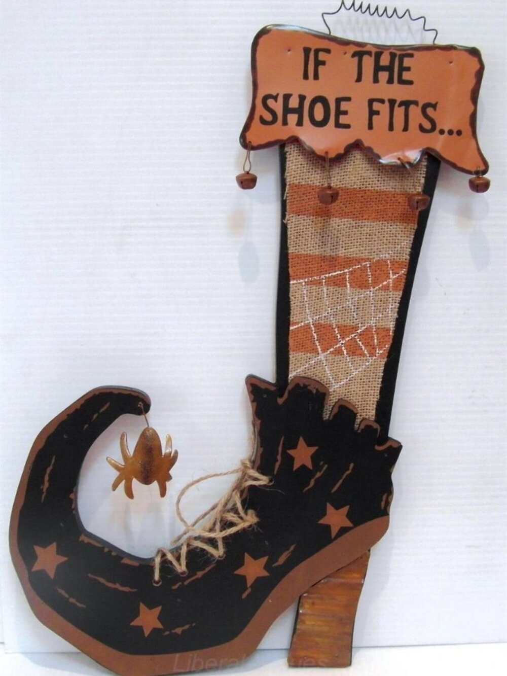 IF THE SHOE FITS Halloween, WOOD 20" Witch's BOOT, HIGH QUALITY PRIMITIVE, NEW!